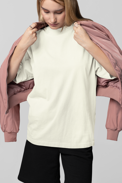 Off White Oversized Fit Unisex T-Shirt