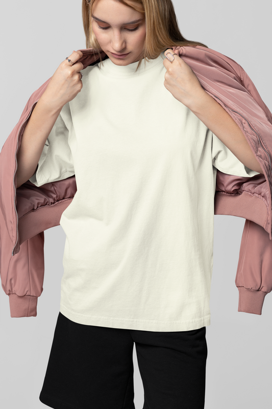 Off White Oversized Fit Unisex T-Shirt