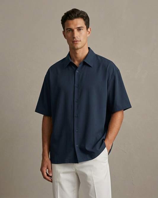 Navy Blue Oversized Shirt