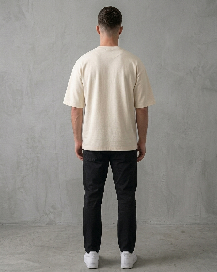 Off White Oversized French Terry Cotton T-Shirt