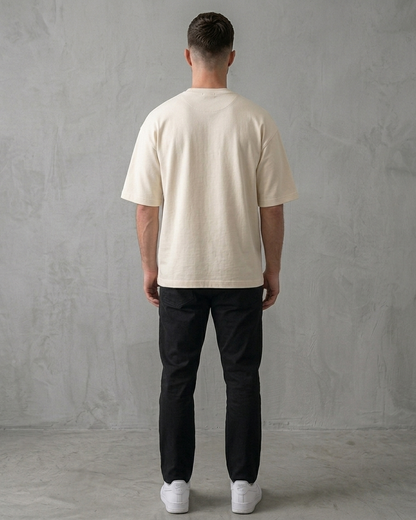 Off White Oversized French Terry Cotton T-Shirt