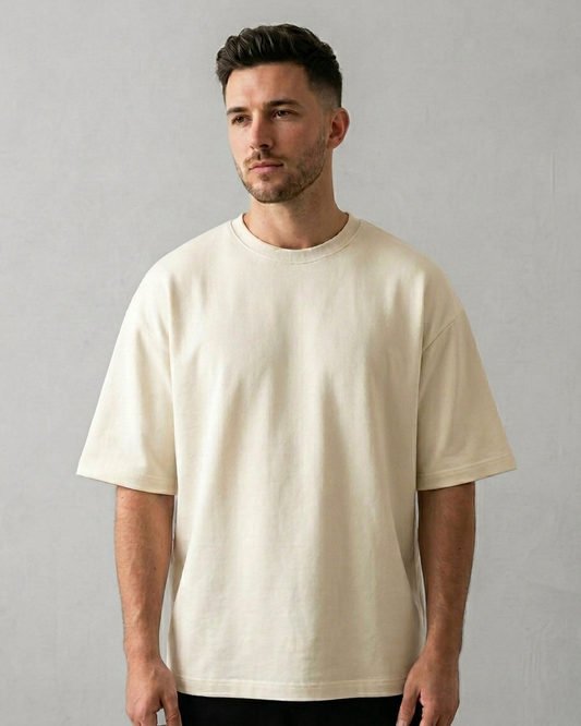 Off White Oversized French Terry Cotton T-Shirt