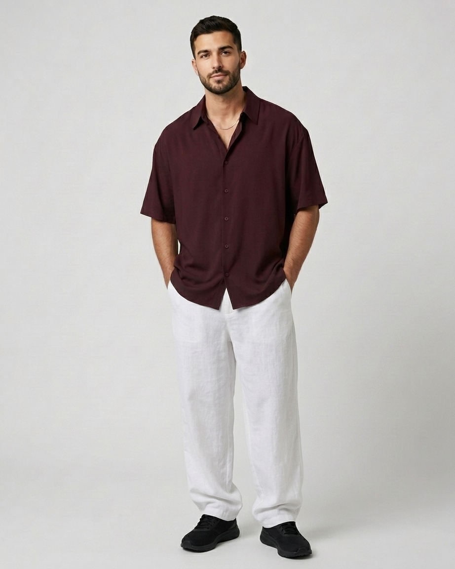 Maroon Oversized Shirt