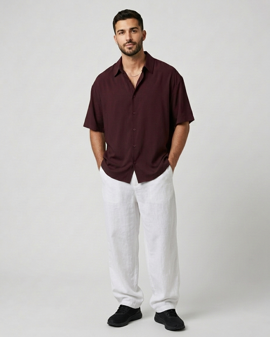 Maroon Oversized Shirt