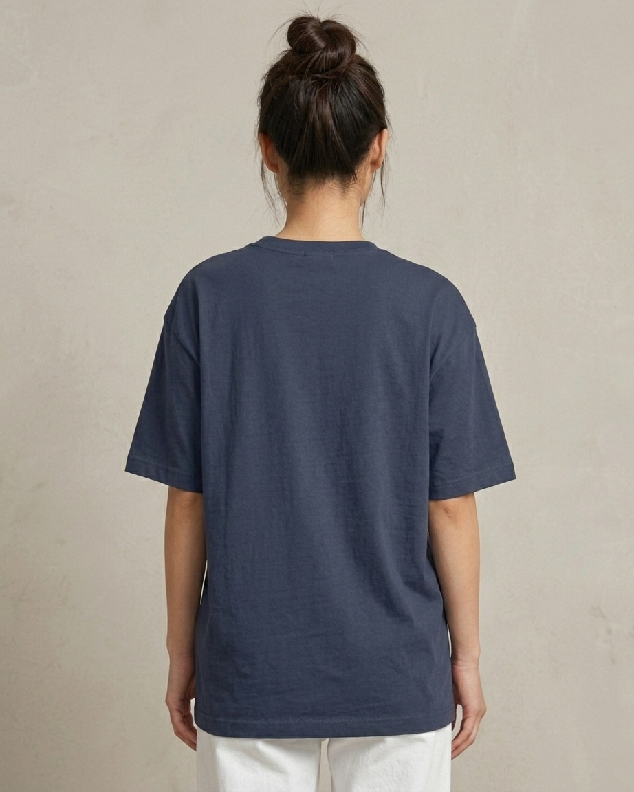 Me+Soju Navy Blue Oversized Fit Unisex T-Shirt