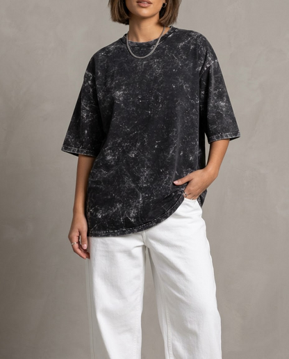Black Oversized Acid Wash T-shirt