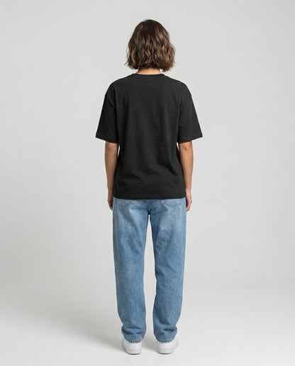 Emotionally Attached to Fictional Men Black Oversized Fit Unisex T-Shirt