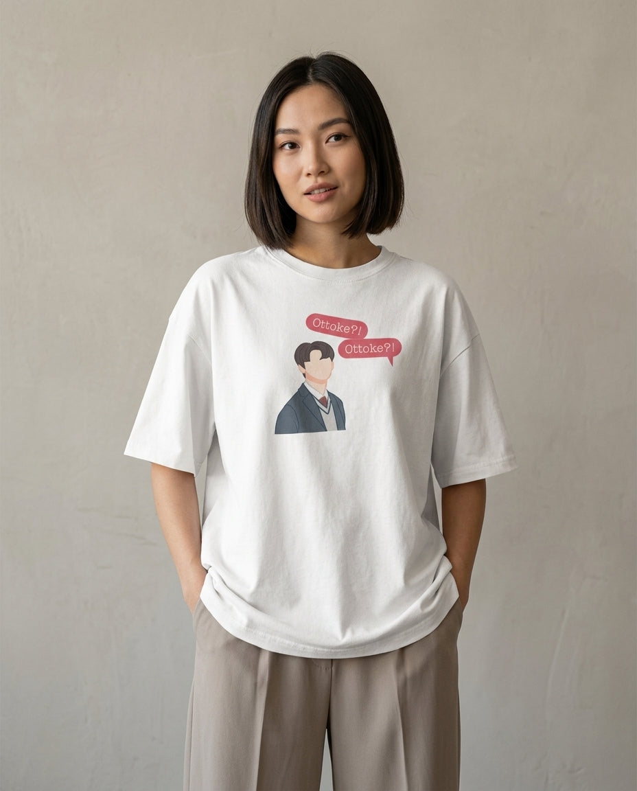 Ottoke Ottoke Off White Oversized Fit Unisex T-Shirt