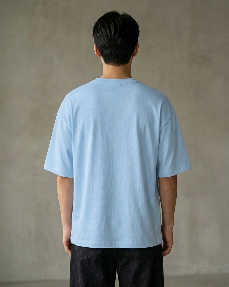 Ottoke Ottoke Baby Blue Oversized Fit Unisex T-Shirt