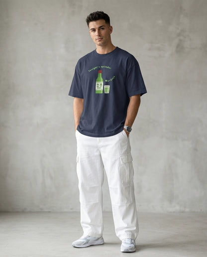 Me+Soju Navy Blue Oversized Fit Unisex T-Shirt