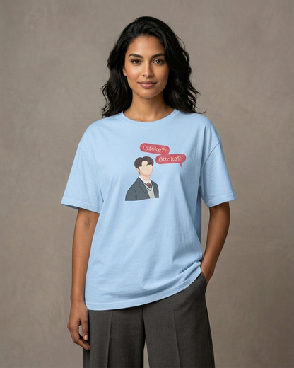 Ottoke Ottoke Baby Blue Oversized Fit Unisex T-Shirt