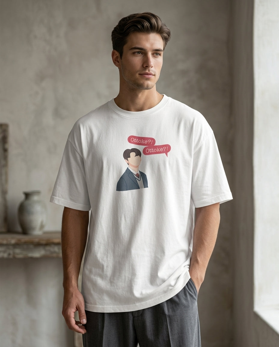 Ottoke Ottoke Off White Oversized Fit Unisex T-Shirt