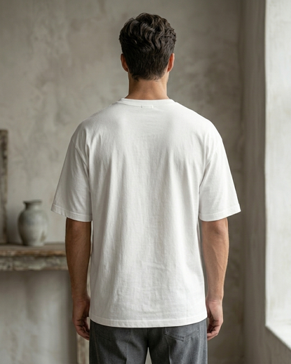 Ottoke Ottoke Off White Oversized Fit Unisex T-Shirt
