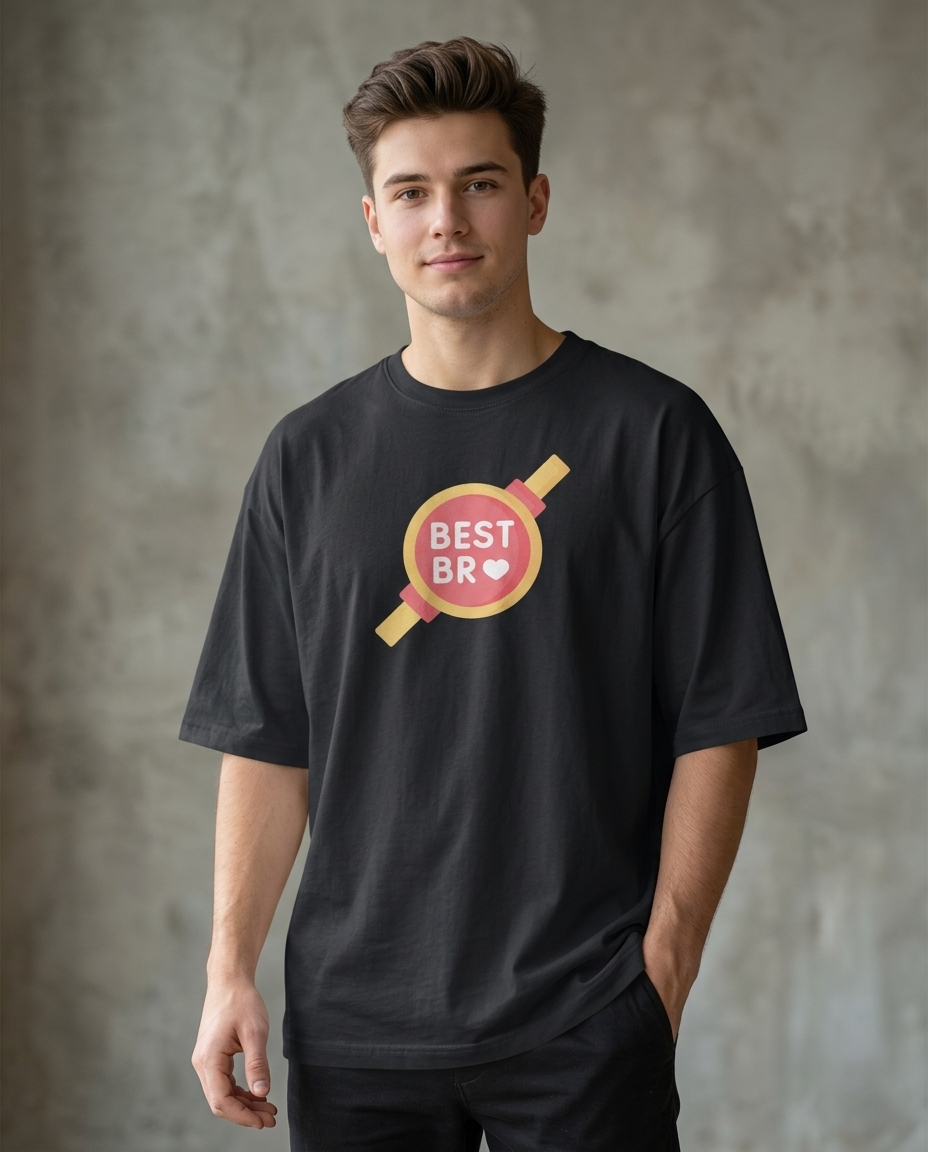 Best Bro Black Oversized Fit Unisex T-Shirt