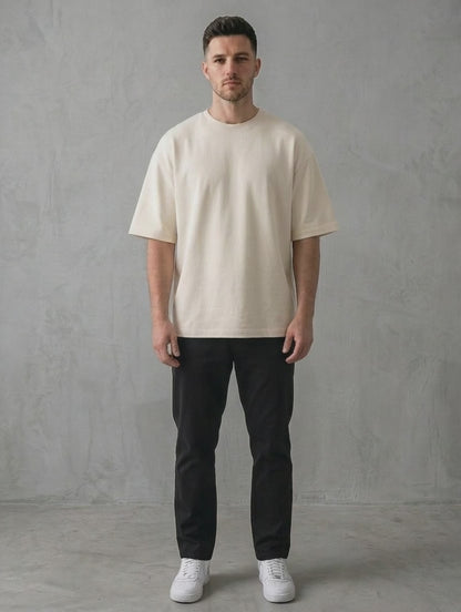 Off White Oversized French Terry Cotton T-Shirt