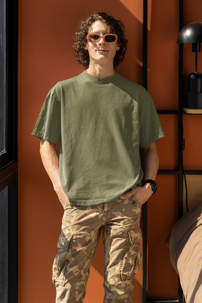 Olive Green Oversized Fit Unisex T-Shirt