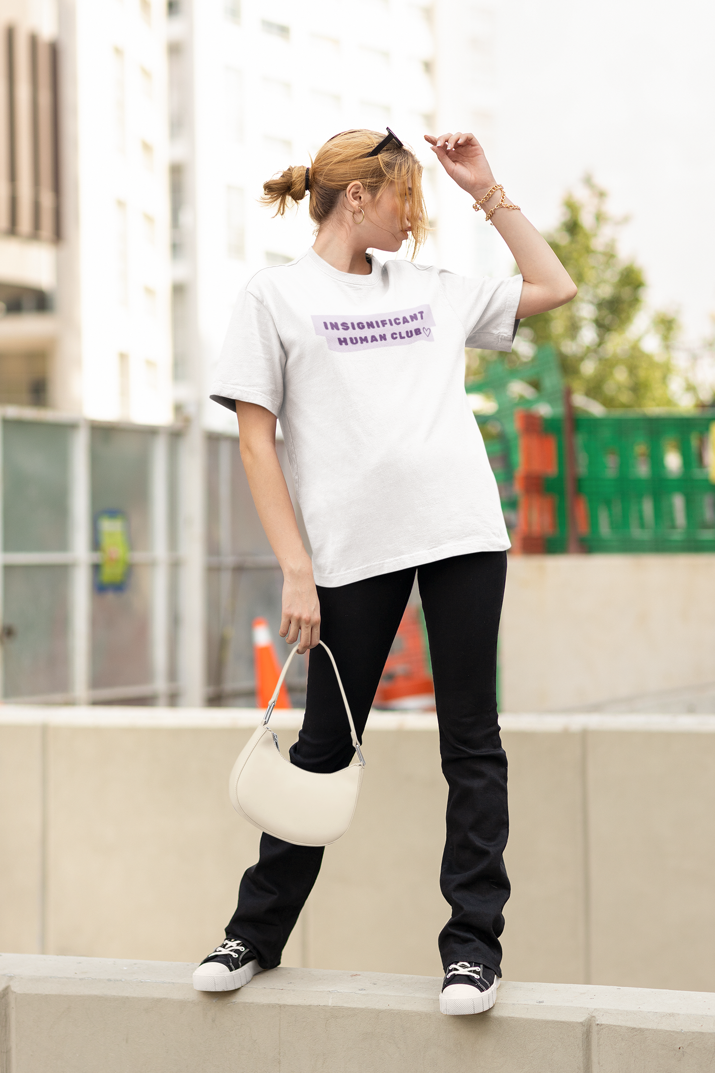 Insignificant Human Club White Oversized Fit Unisex T-Shirt