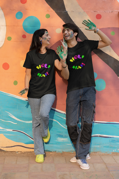 Holi Hai Black Regular T-shirt