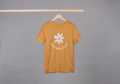 Happiness is Bliss Golden Yellow Oversized Fit Unisex T-Shirt