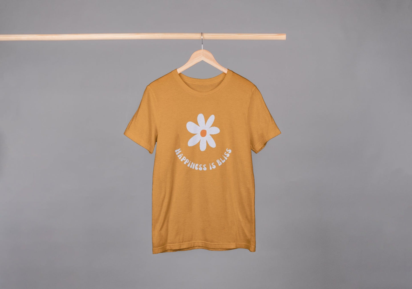 Happiness is Bliss Golden Yellow Oversized Fit Unisex T-Shirt