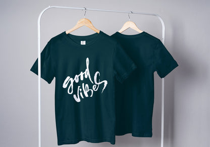 Good Vibes Petrol Blue Oversized Fit Unisex T-Shirt