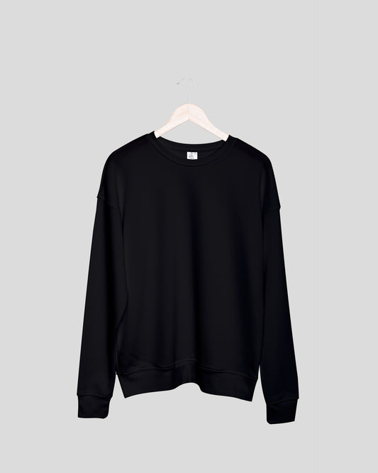 Black Solid Unisex Sweatshirt