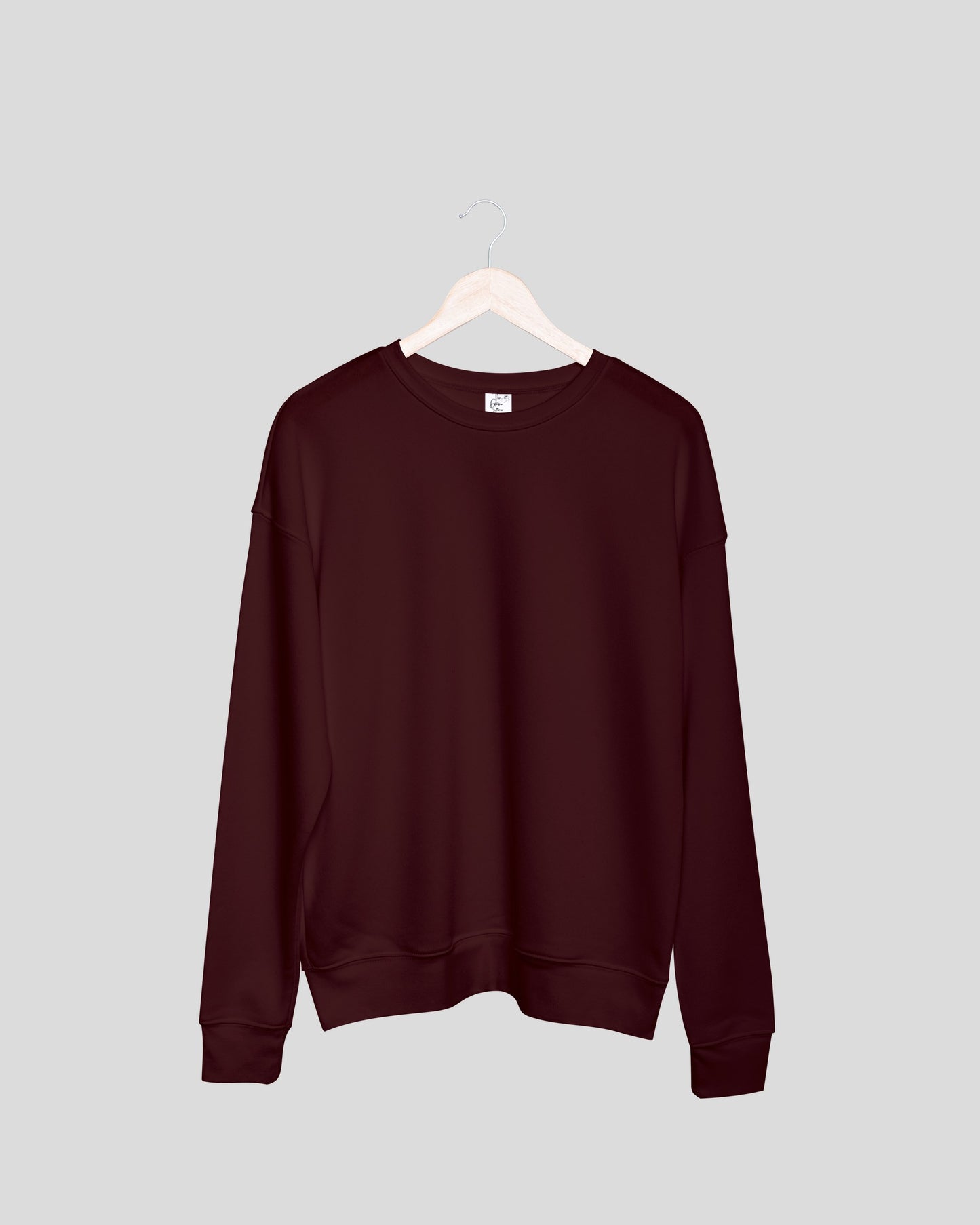 Maroon Solid Unisex Sweatshirt