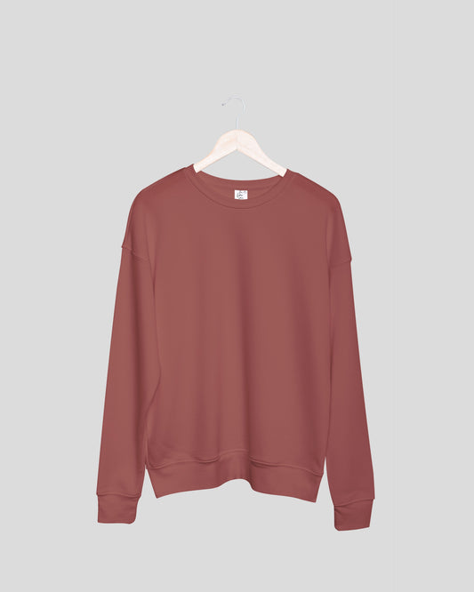 Coral Brown Solid Unisex Sweatshirt