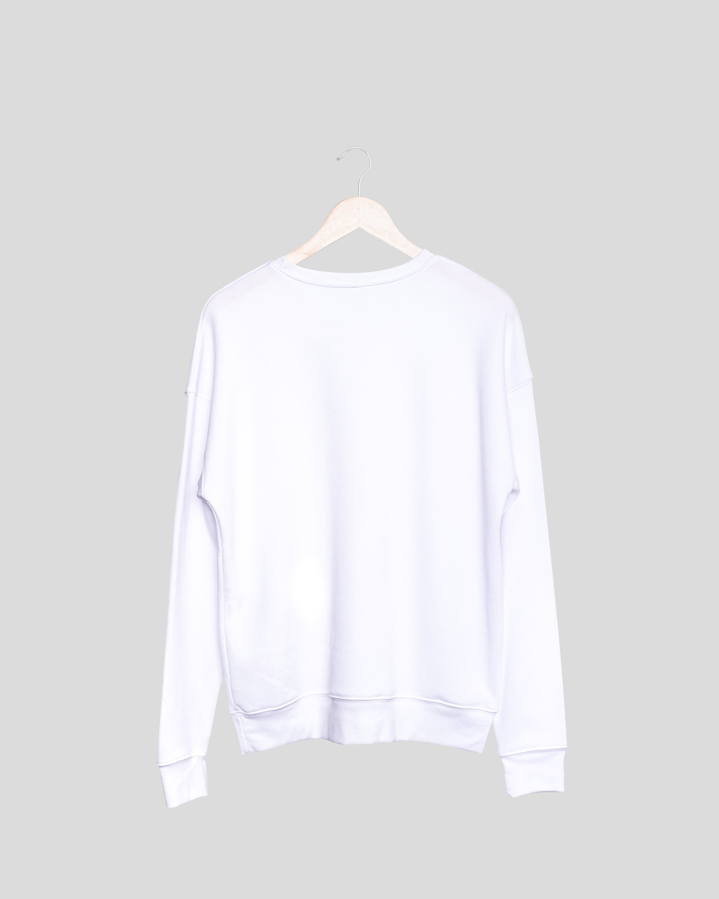 White Solid Unisex Sweatshirt