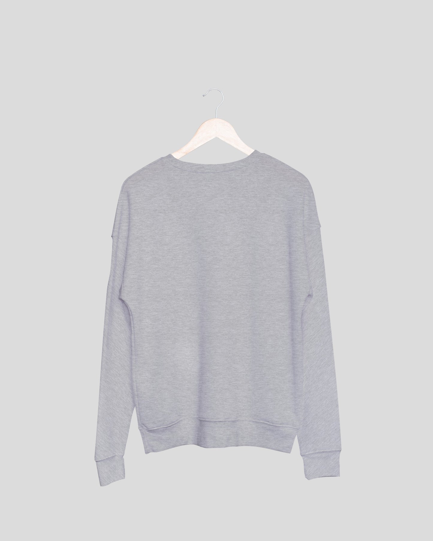 Grey Melange Solid Unisex Sweatshirt