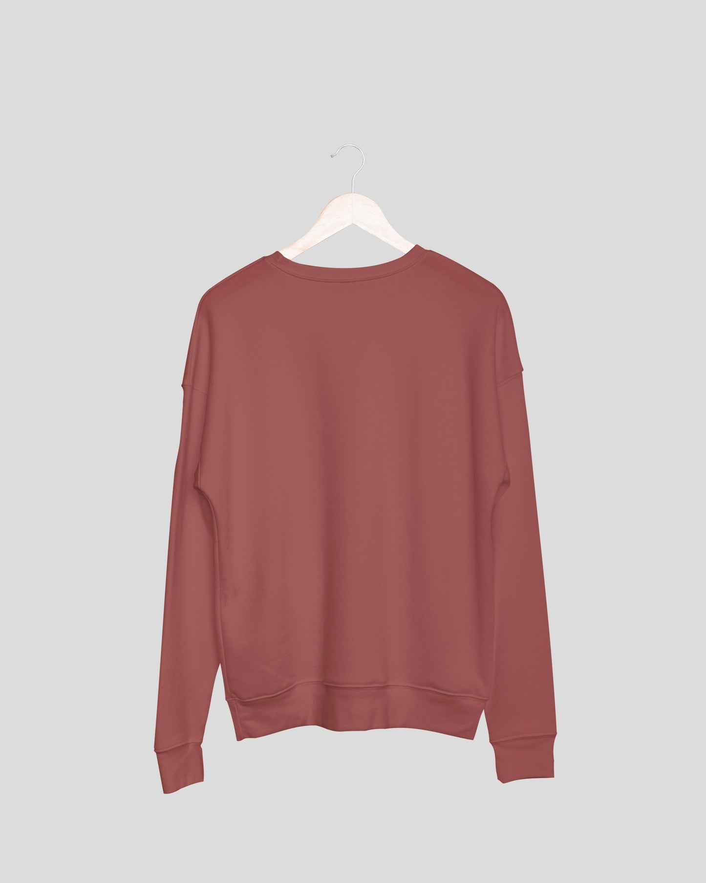 Coral Brown Solid Unisex Sweatshirt