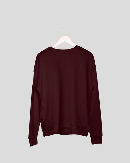 Maroon Solid Unisex Sweatshirt