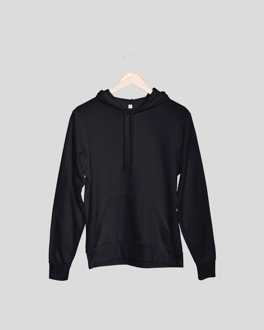 Black Solid Unisex Hooded Sweatshirt