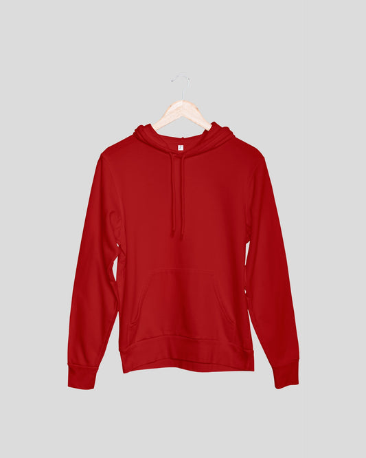 Red Solid Unisex Hooded Sweatshirt