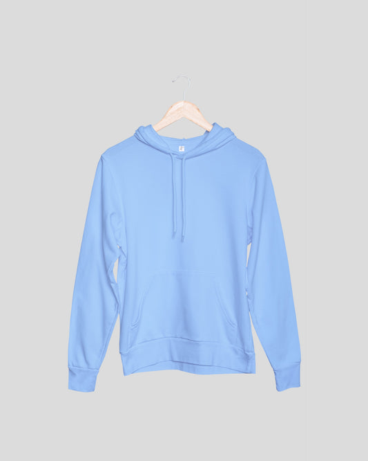 Baby Blue Solid Unisex Hooded Sweatshirt