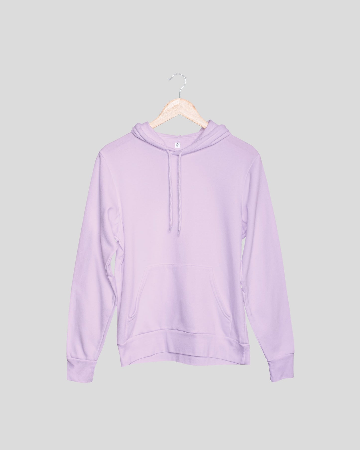 Light Pink Solid Unisex Hooded Sweatshirt