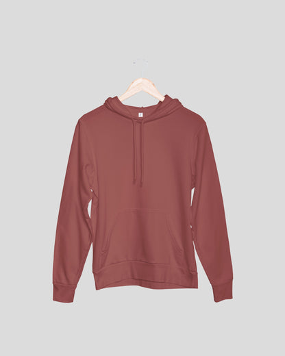 Coral Brown Solid Unisex Hooded Sweatshirt