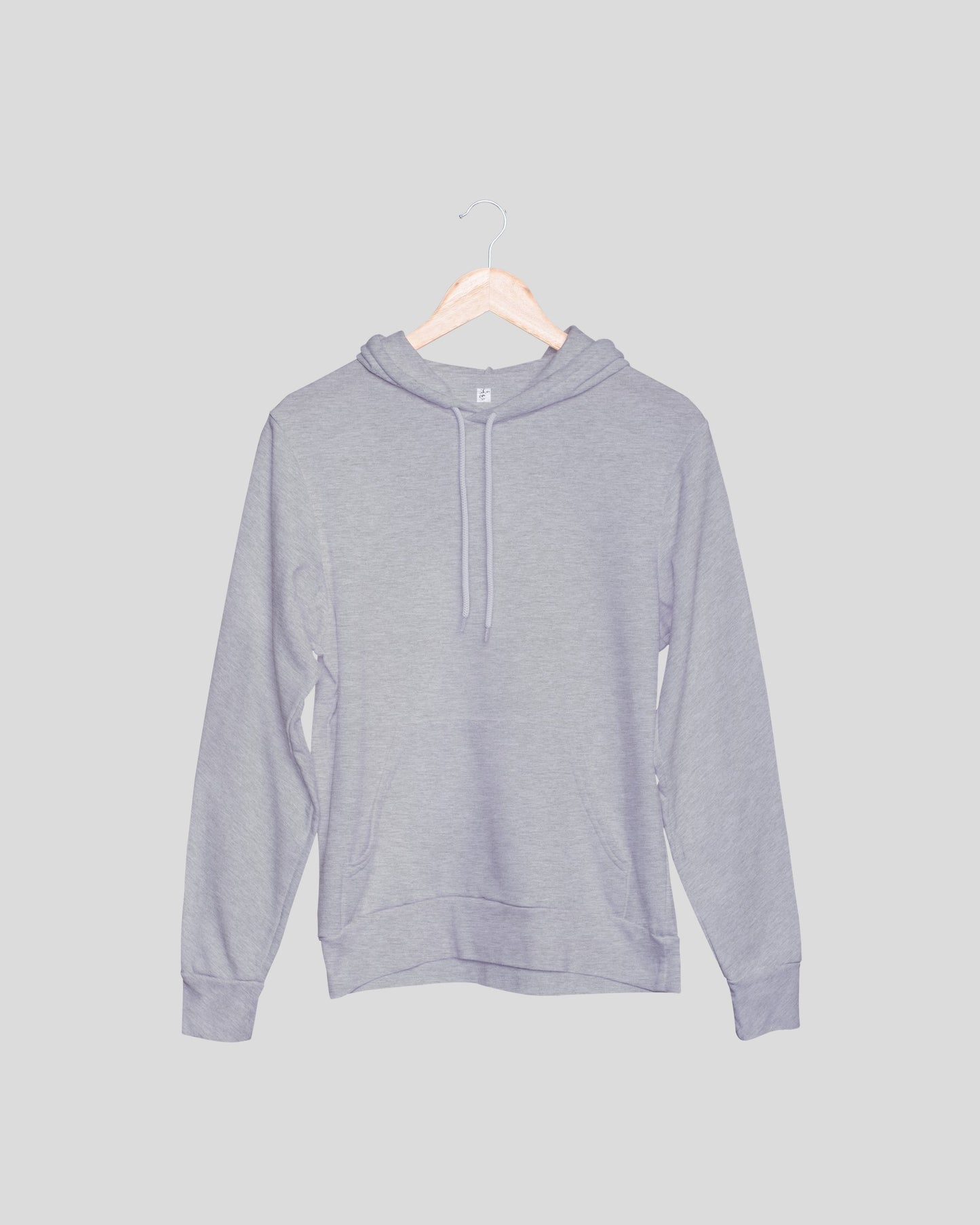 Grey Melange Solid Unisex Hooded Sweatshirt