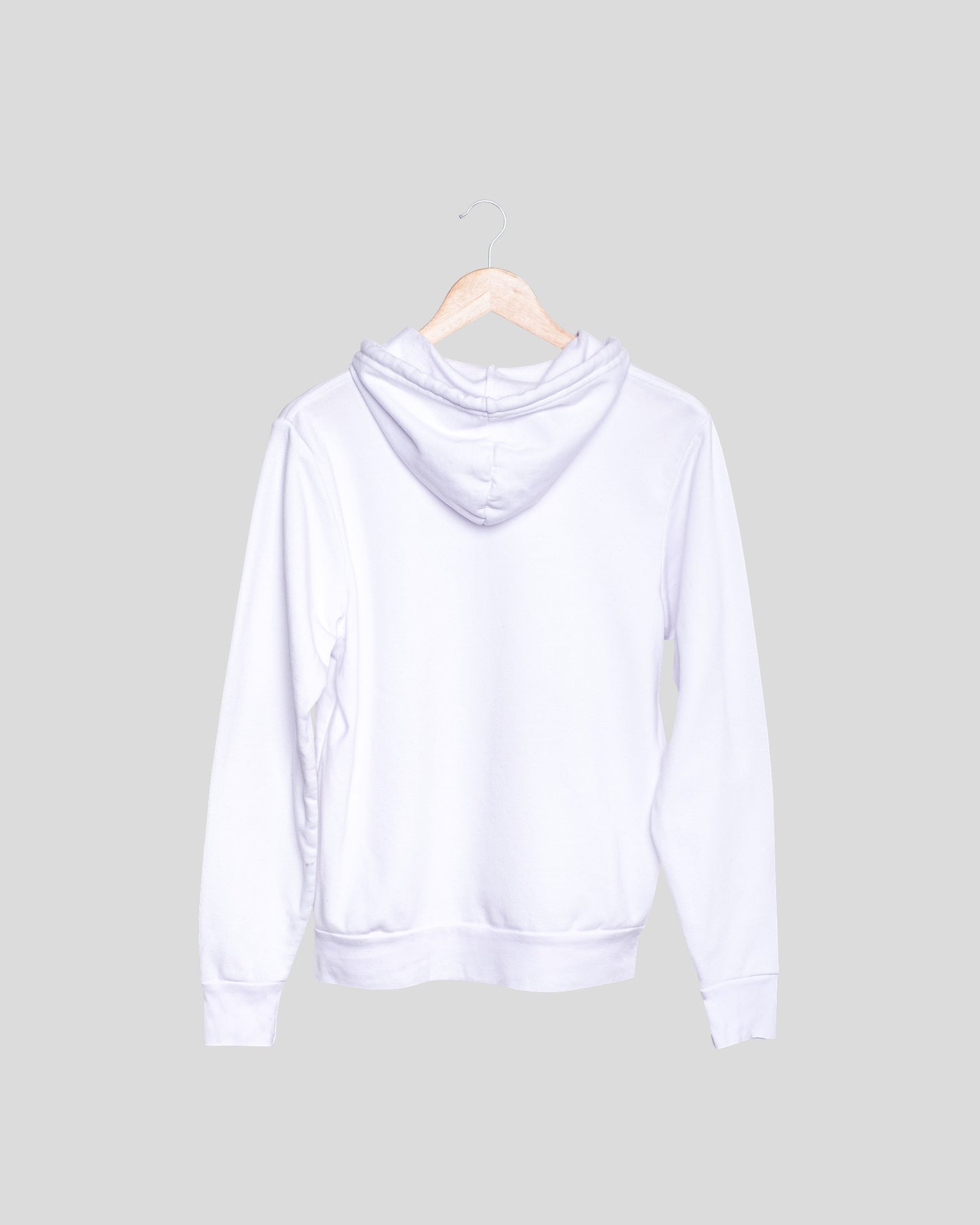 White Solid Unisex Hooded Sweatshirt