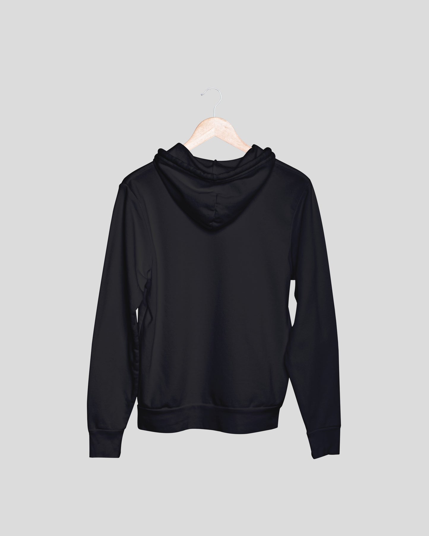 Black Solid Unisex Hooded Sweatshirt