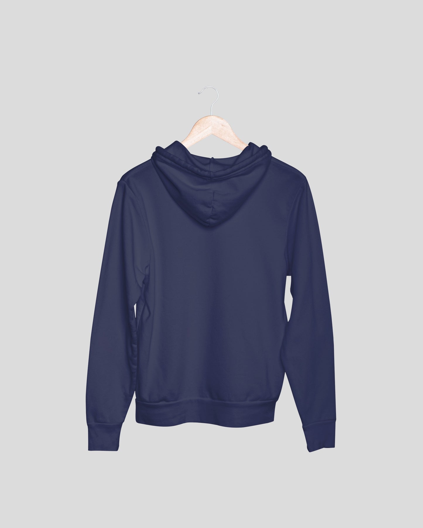 Navy Blue Solid Unisex Hooded Sweatshirt