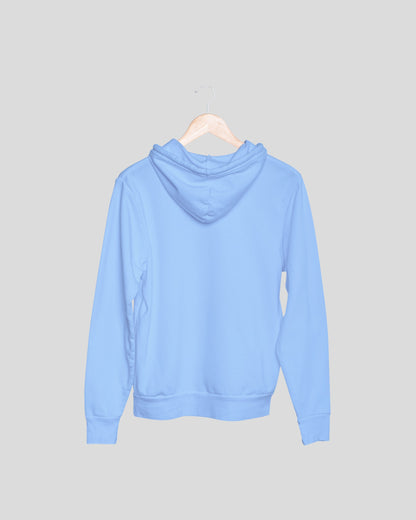 Baby Blue Solid Unisex Hooded Sweatshirt