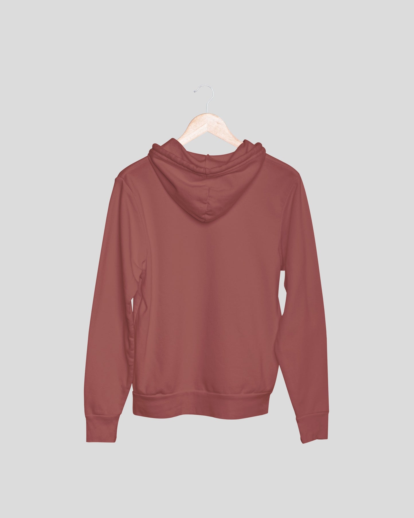 Coral Brown Solid Unisex Hooded Sweatshirt