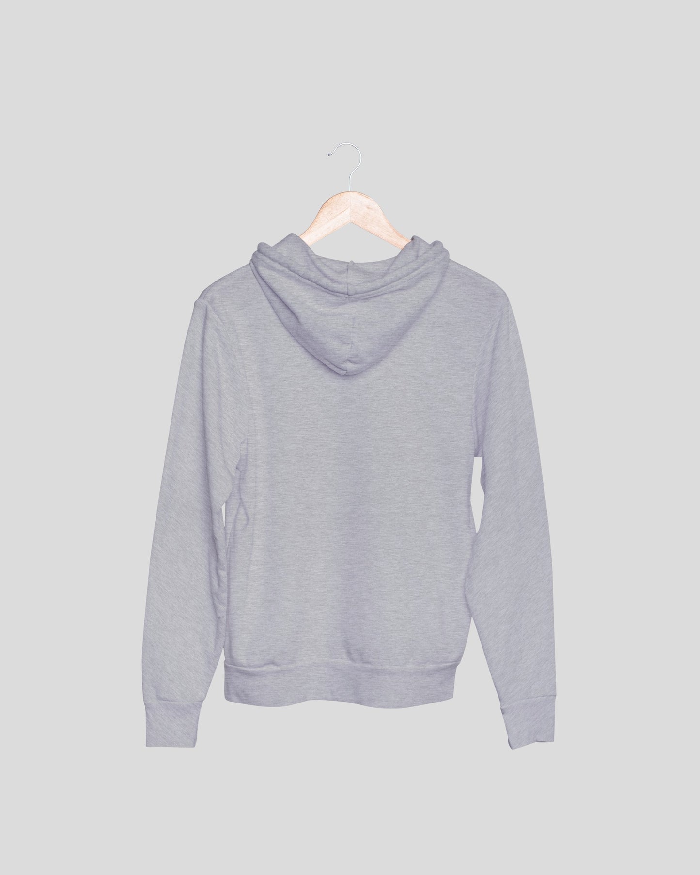 Grey Melange Solid Unisex Hooded Sweatshirt