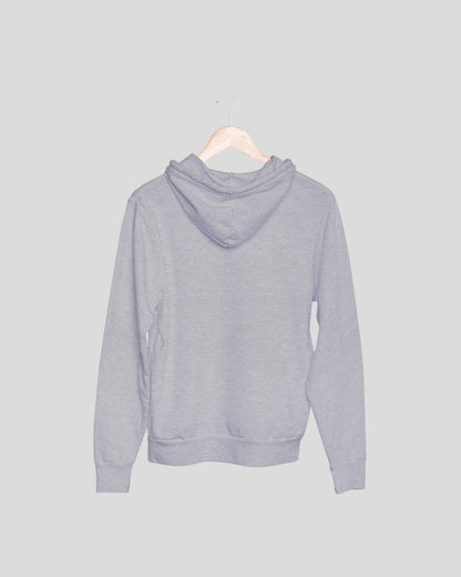 Grey Melange Solid Unisex Hooded Sweatshirt