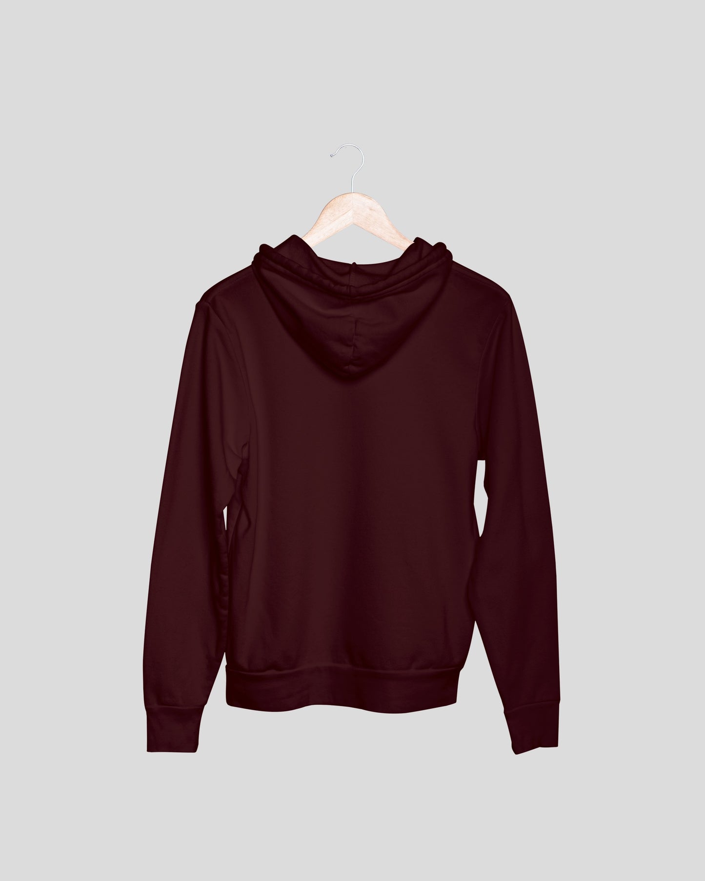 Maroon Solid Unisex Hooded Sweatshirt