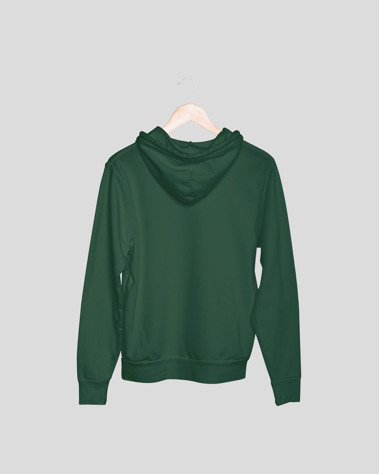 Bottle Green Solid Unisex Hooded Sweatshirt