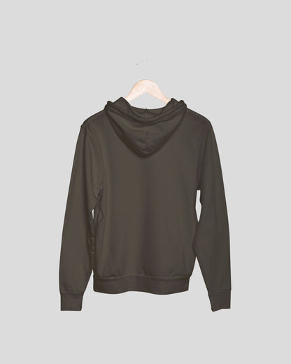 Olive Green Solid Unisex Hooded Sweatshirt