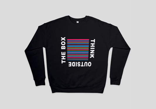 Think Outside the Box Black Sweatshirt for Men