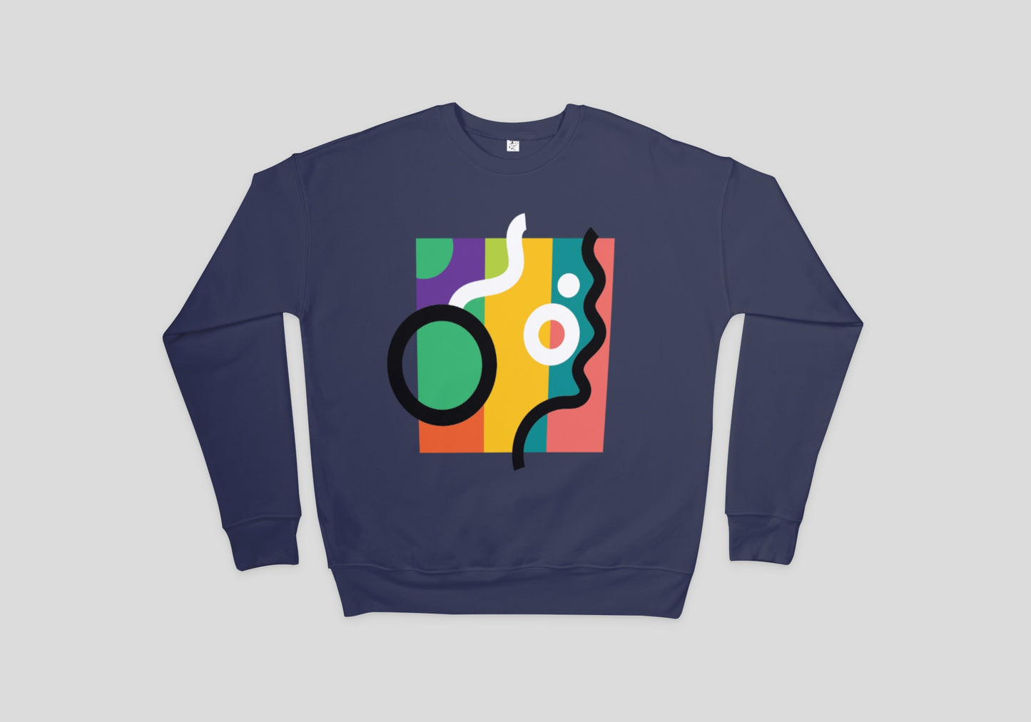 Abstract Navy Blue Sweatshirt for Men